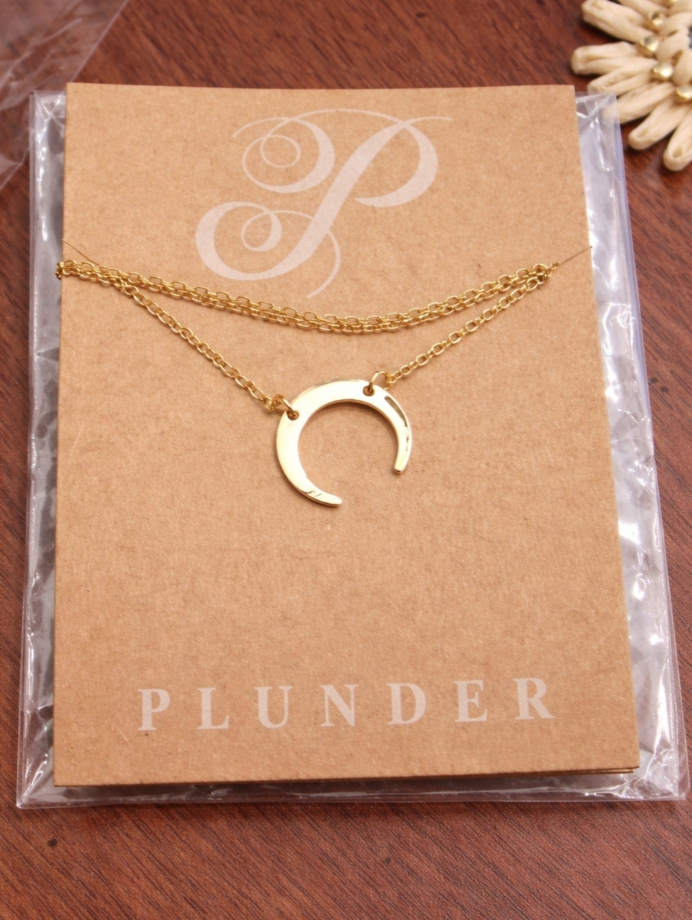 Plunder Gold Crescent Necklace